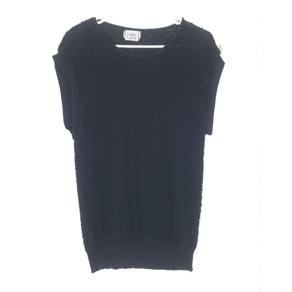 Vintage Cricket Lane textured sleeveless black sweater